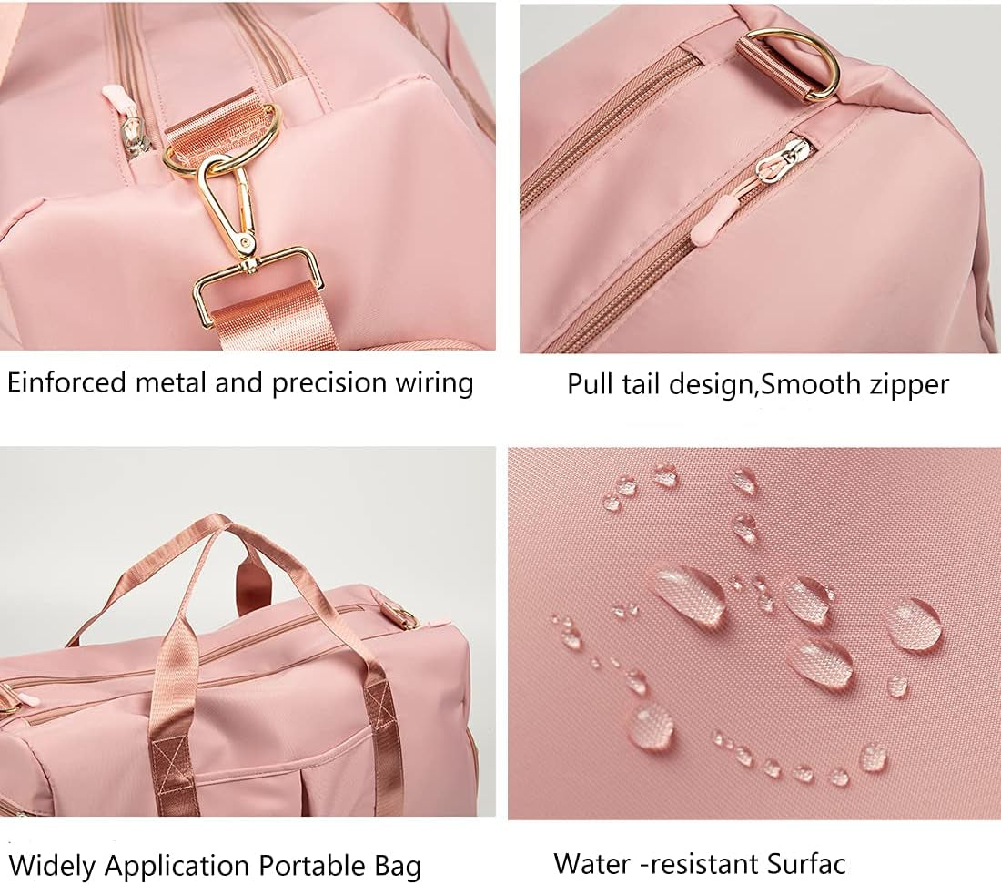 Sports Gym Duffel Bag for Men or Women Waterproof Weekender Travel Bag with Shoes Compartment Dry and Wet Separation for Training Swim Yoga(Black)