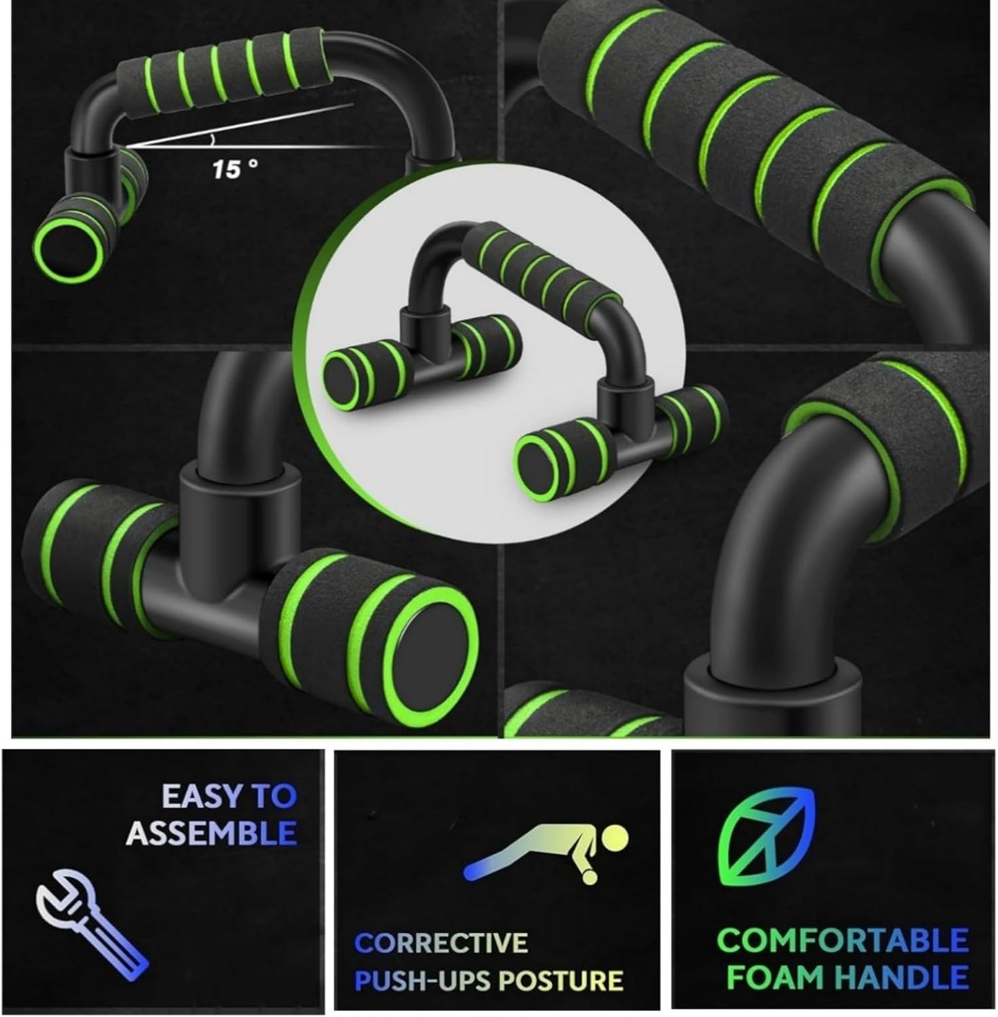 Push up Bars Gym Exercise Equipment Fitness 1 Pair, Calisthenics Equipment, Pushup Handles with Cushioned Foam Grip and Non-Slip Sturdy Structure, Suitable for Men and Women