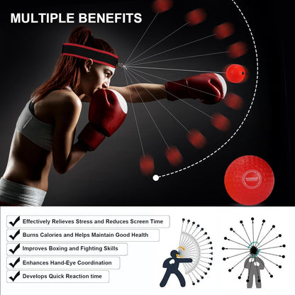 Upgraded Boxing Reflex Ball, Boxing Training Ball with Headband Perfect for Reaction, Punching Speed, Fight Skill, Fitness, Newst Boxing Equipment