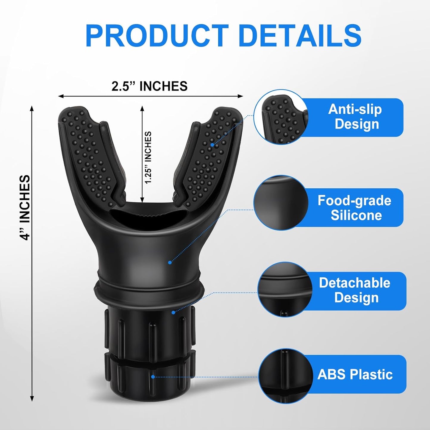 3 PCS Portable Breathing Trainer with Adjustable Resistance Settings (Black/Grey/White)