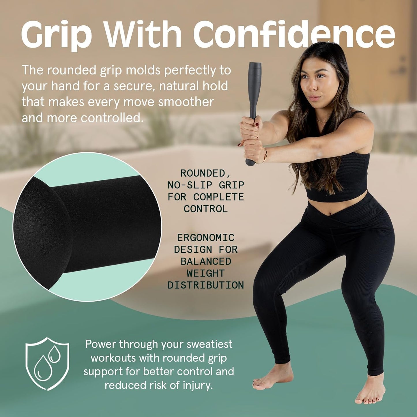 Grip Steel Club Strength Training, Rehabilitation, Stretching, Conditioning and Rotational Training - 5, 10, 15Lb Options for Women & Men