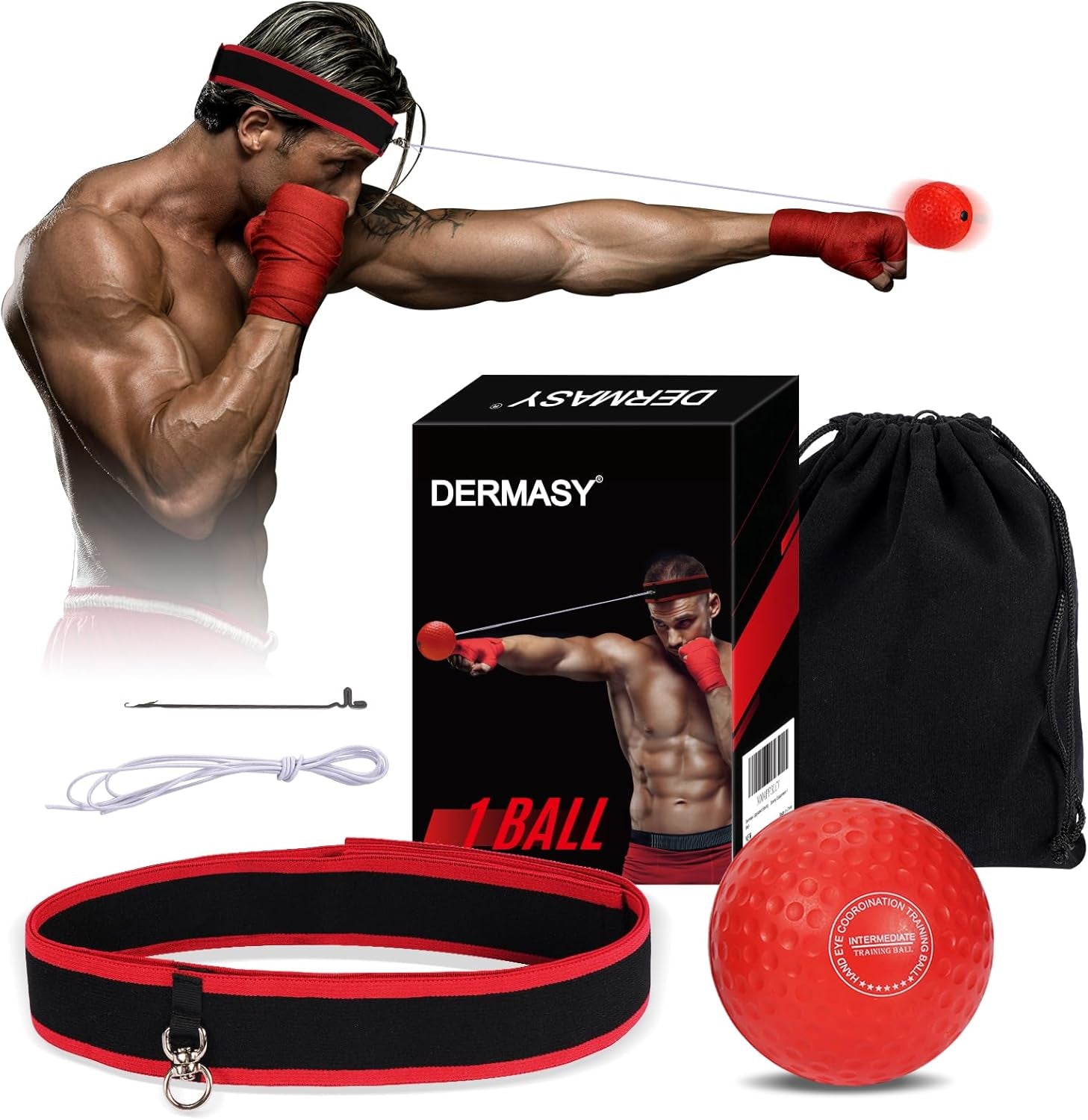 Upgraded Boxing Reflex Ball, Boxing Training Ball with Headband Perfect for Reaction, Punching Speed, Fight Skill, Fitness, Newst Boxing Equipment