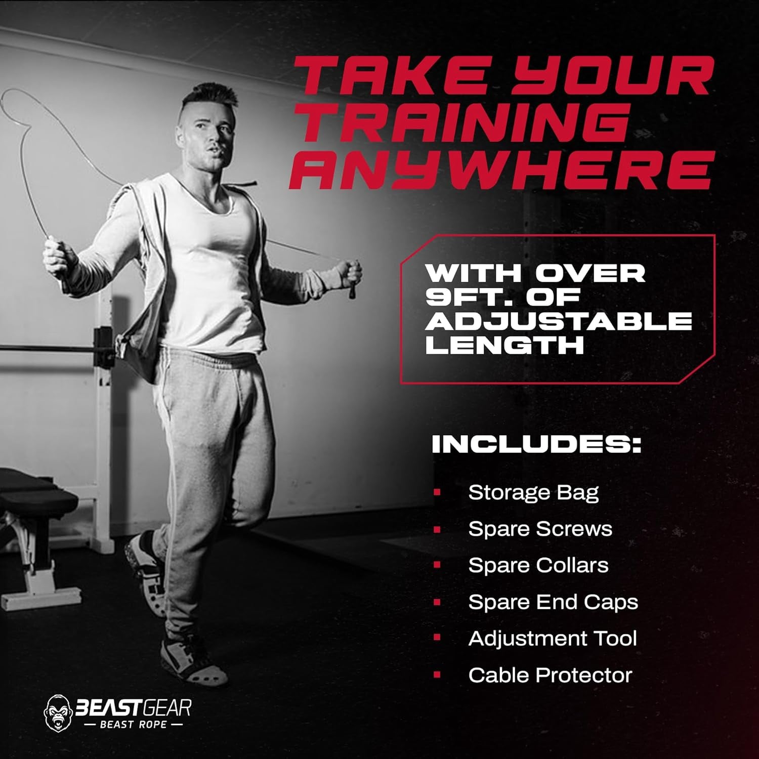 Speed Jump Rope – Workout Jump Ropes for Fitness, Cardio Exercise, HIIT, MMA, Muay Thai, and Boxing - Lightweight, Adjustable Jumping Rope for Women & Men