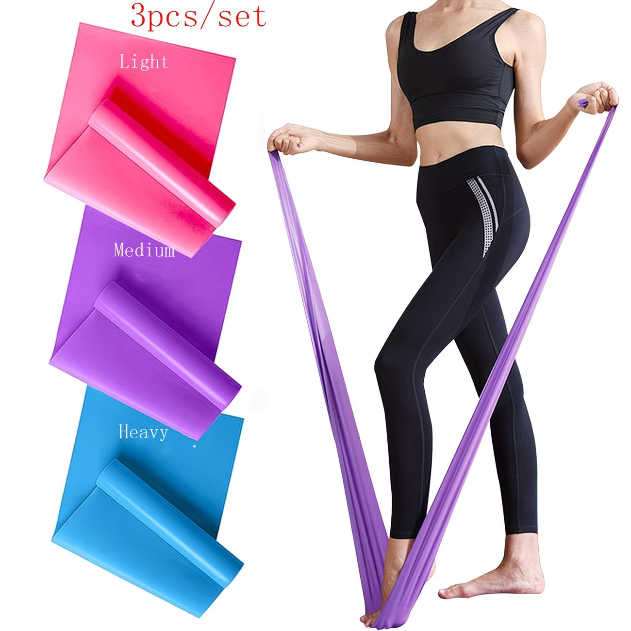 3 Pack Heavy Duty Resistance Bands - Professional Strength Training Set