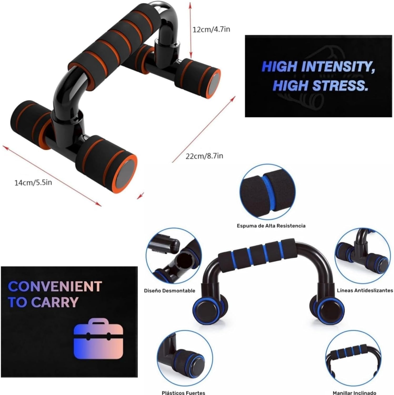 Push up Bars Gym Exercise Equipment Fitness 1 Pair, Calisthenics Equipment, Pushup Handles with Cushioned Foam Grip and Non-Slip Sturdy Structure, Suitable for Men and Women