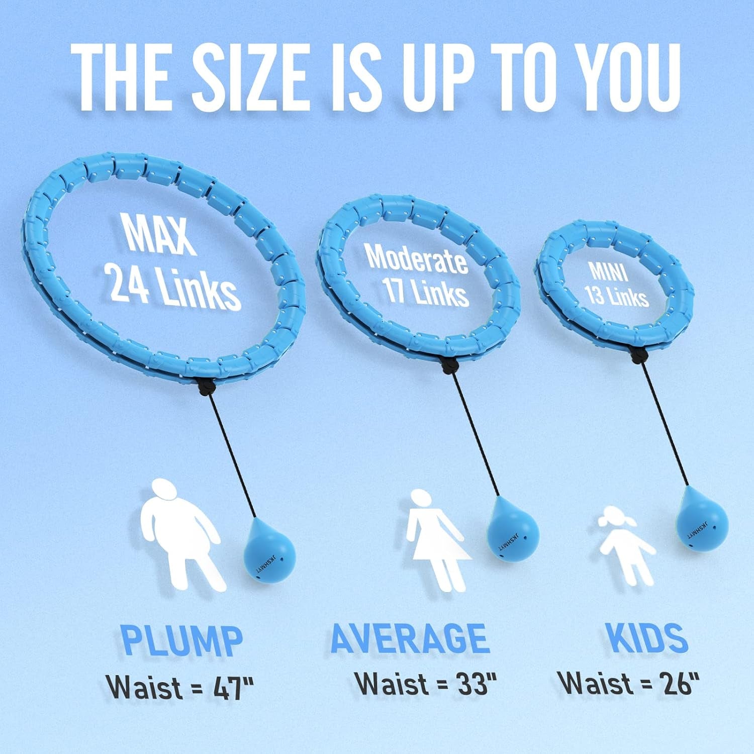 Weighted Hula Circle Hoops for Adults Weight Loss, Infinity Fitness Hoop plus Size 47 Inch, 24 Detachable Links, Exercise Hoop Suitable for Women and Beginners