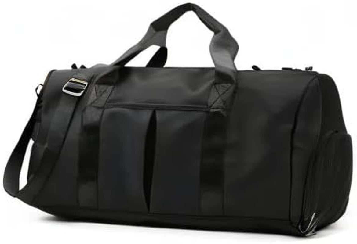 Sports Gym Duffel Bag for Men or Women Waterproof Weekender Travel Bag with Shoes Compartment Dry and Wet Separation for Training Swim Yoga(Black)